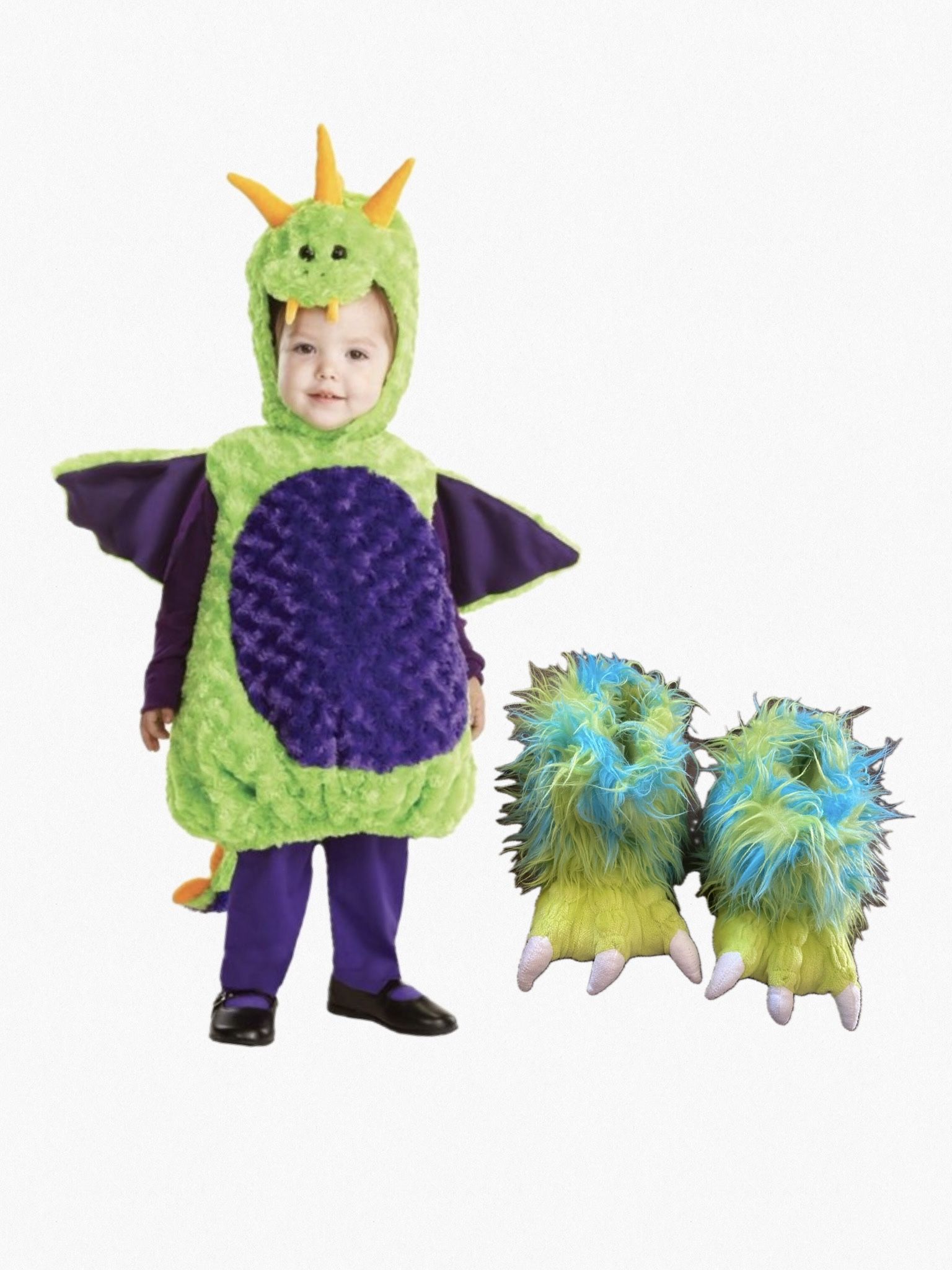  Halloween Green Dragon Costume with Shoes, Size 18-24 Months
