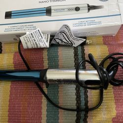 BaBylissPRO Nano Titanium Curling Wand 1" Compact Size Full Power Travel NEW