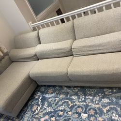 Grey Sleeper Sectional Couch