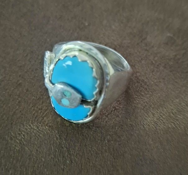 Men's Silver & Turquoise Ring