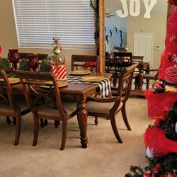 Living Room Wood Table w/ 8 chairs