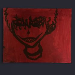 Dark and moody red and black painting