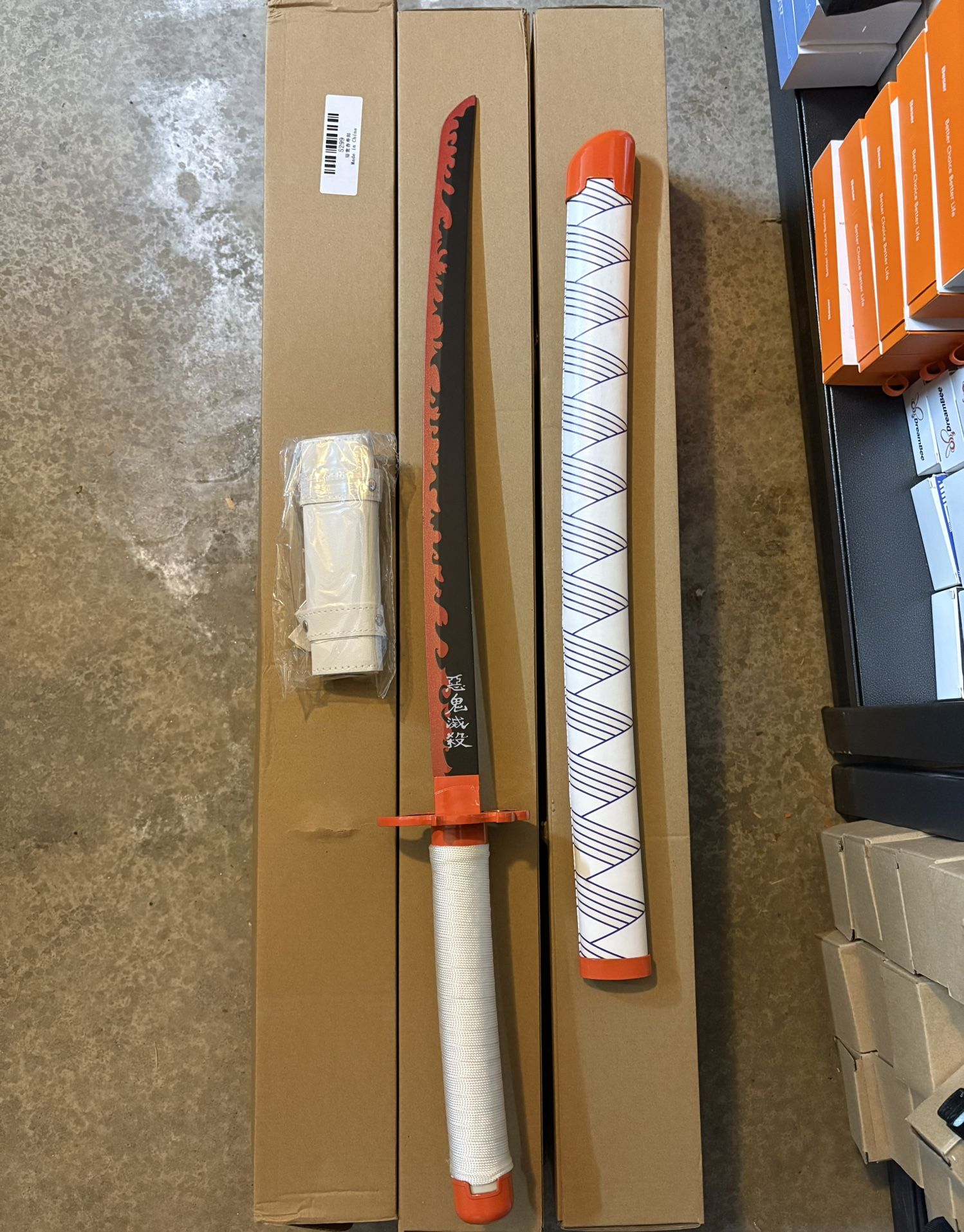 Blazing S. Fantasy Anime Replica Demon Hunting Fire Hashira Nichirin Samurai Sword Rengoku Infinity-Train Battle for Costume Cosplay Halloween Practic