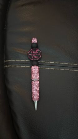 Faith Over Fear Beaded Rhinestone Pen