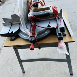 Miter saw with wood table