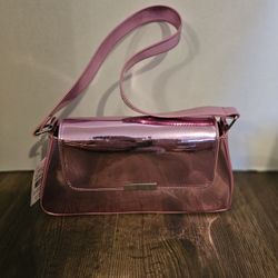 Pink Metallic Reflective Shoulder Bag