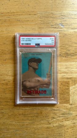 1967 Venezuela Topps (Retirado) Baseball Card #141 Lou Gehrig PSA 1.5 (FR) Rare!