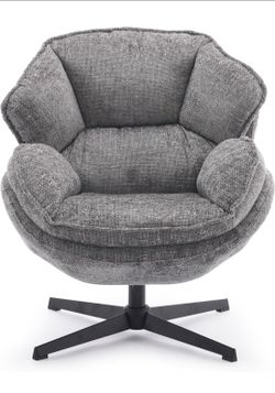 Grey swivel lounge chair