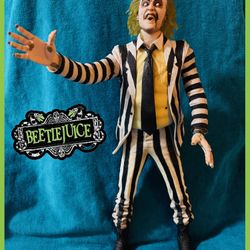 Rare Beetlejuice 2001 18” Talking Action Figure by NECA, Near Mint Condition