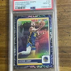 PSA 10 STEPHEN CURRY 2023 Panini Haunted Hoops HOLO WEBS Card #192 Sp Worriors