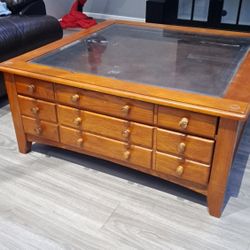 Wooden Coffee Table w Drawers