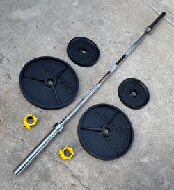 Olympic Weights, 7-ft Olympic Bar, Locking Collars