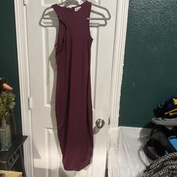 Super down Backless Burgundy Dress