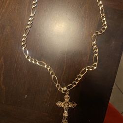 10k Gold Pendant And 14k Crucifix  