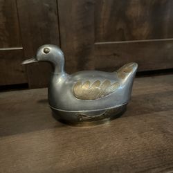 1970’s Vintage Pewter Duck Trinket Dish