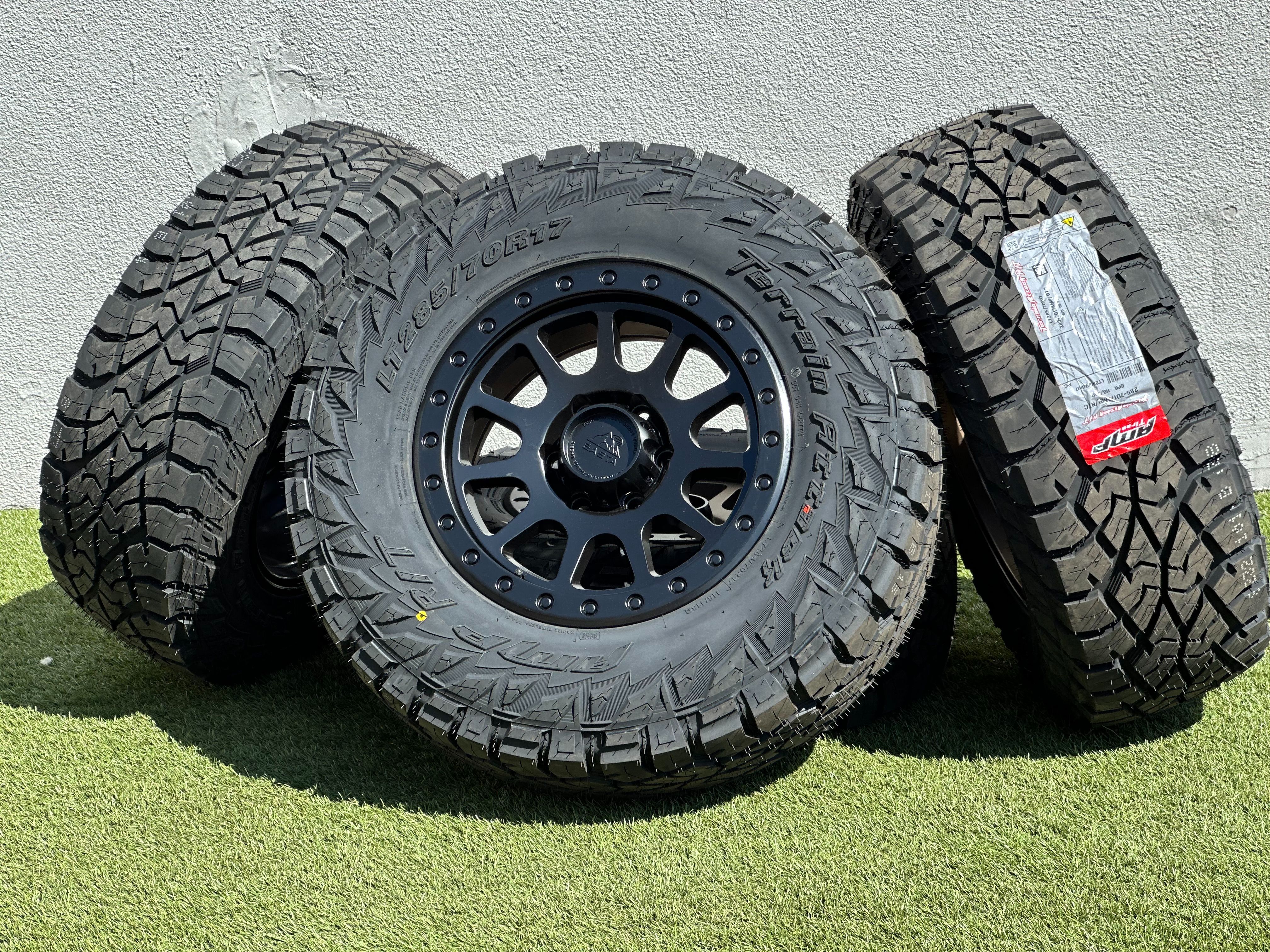 New 17” Basta RF1 Forged Wheels 6x139.7 FJ Toyota Rims AMP 33" R/T Tires Tacoma Lexus GX Chevy GMC