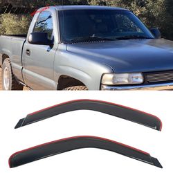 Fits 99-07 Chevy Silverado GMC Sierra 1500 Regular Cab Window Visors In-Channel