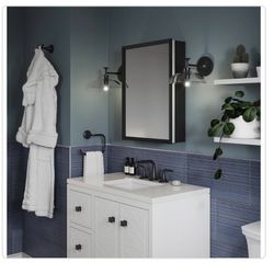 KOHLER Embark 20 in. W x 26 in. H Rectangular Framed Recessed/Surface Mount Medicine Cabinet with Mirror in Matte Black