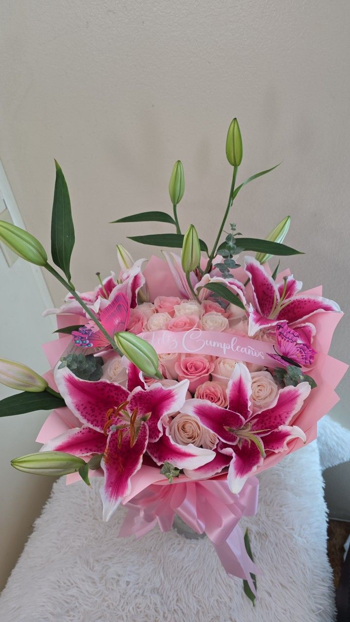 Roses And Lilies Bouquet