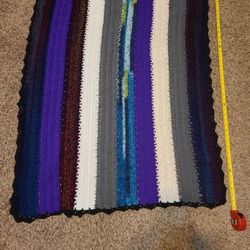 Black handmade crochet blanket