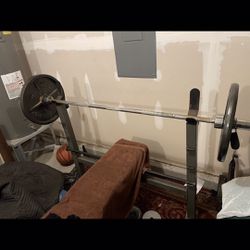 Weights & Weight Bench With Medicine Ball
