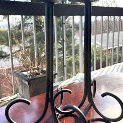 Vintage Wrought Iron Taper Candle Holders, Set of 2