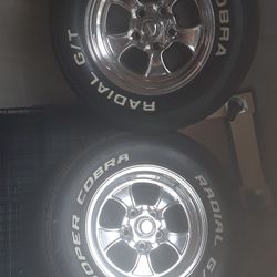 4 Rims And Tires American Racing I Think Off Chevy 5x4.75 Bolt 