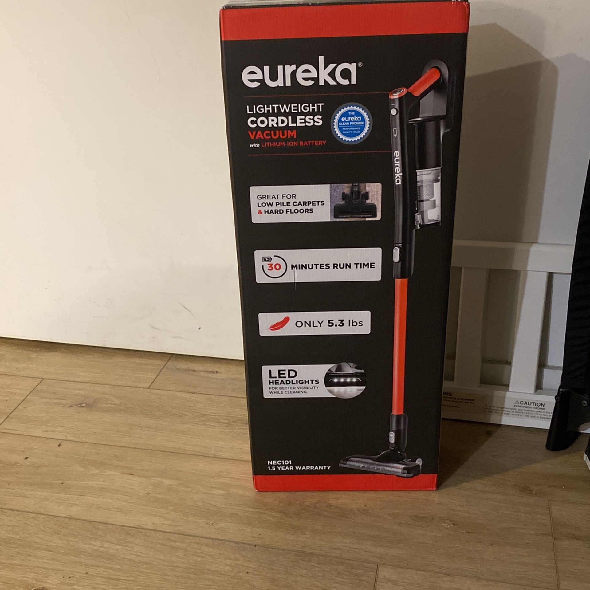 Eureka, lightweight, cordless vacuum with lithium ion battery