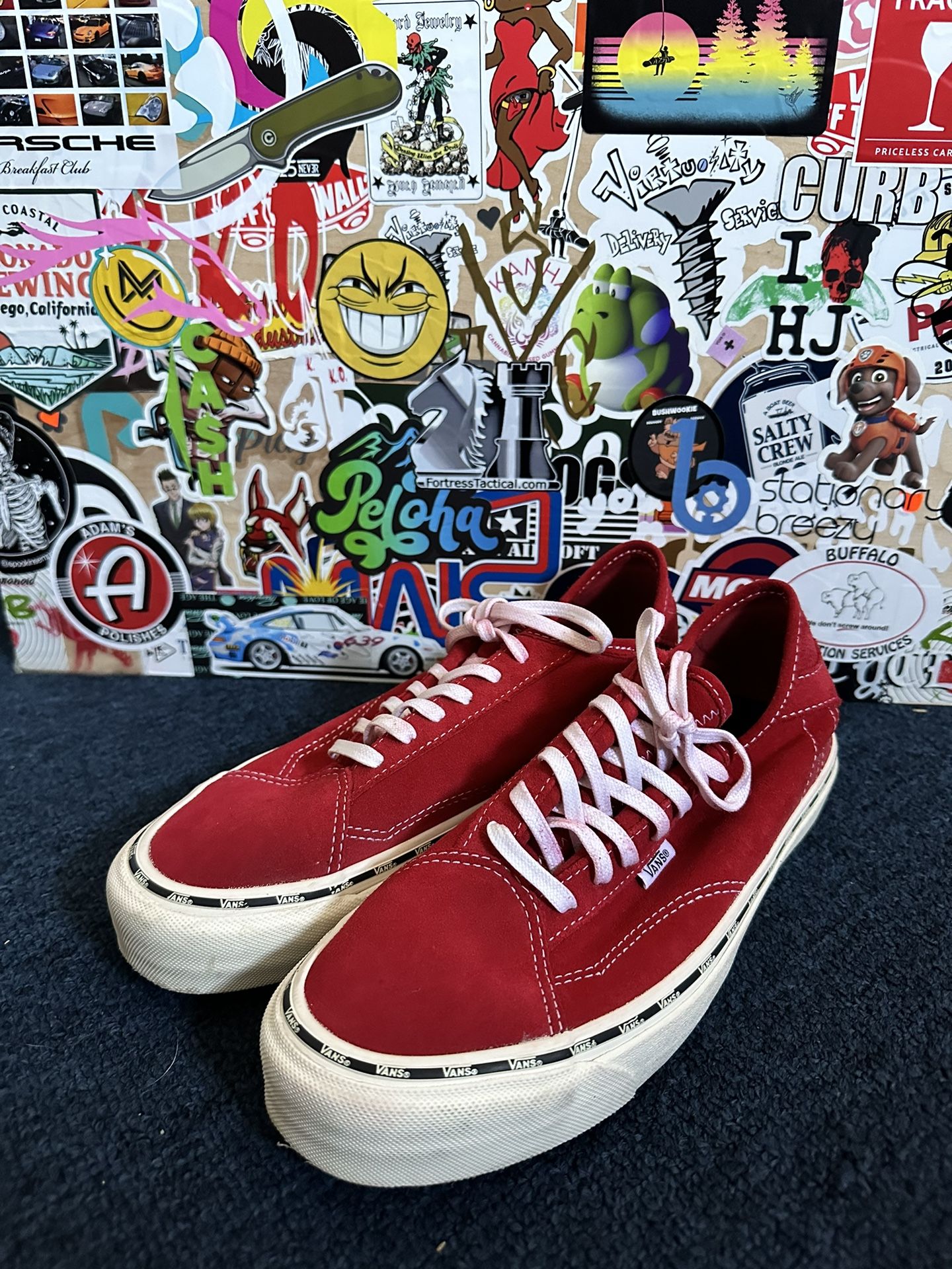 Vans red suede uncommon styling 8.0
