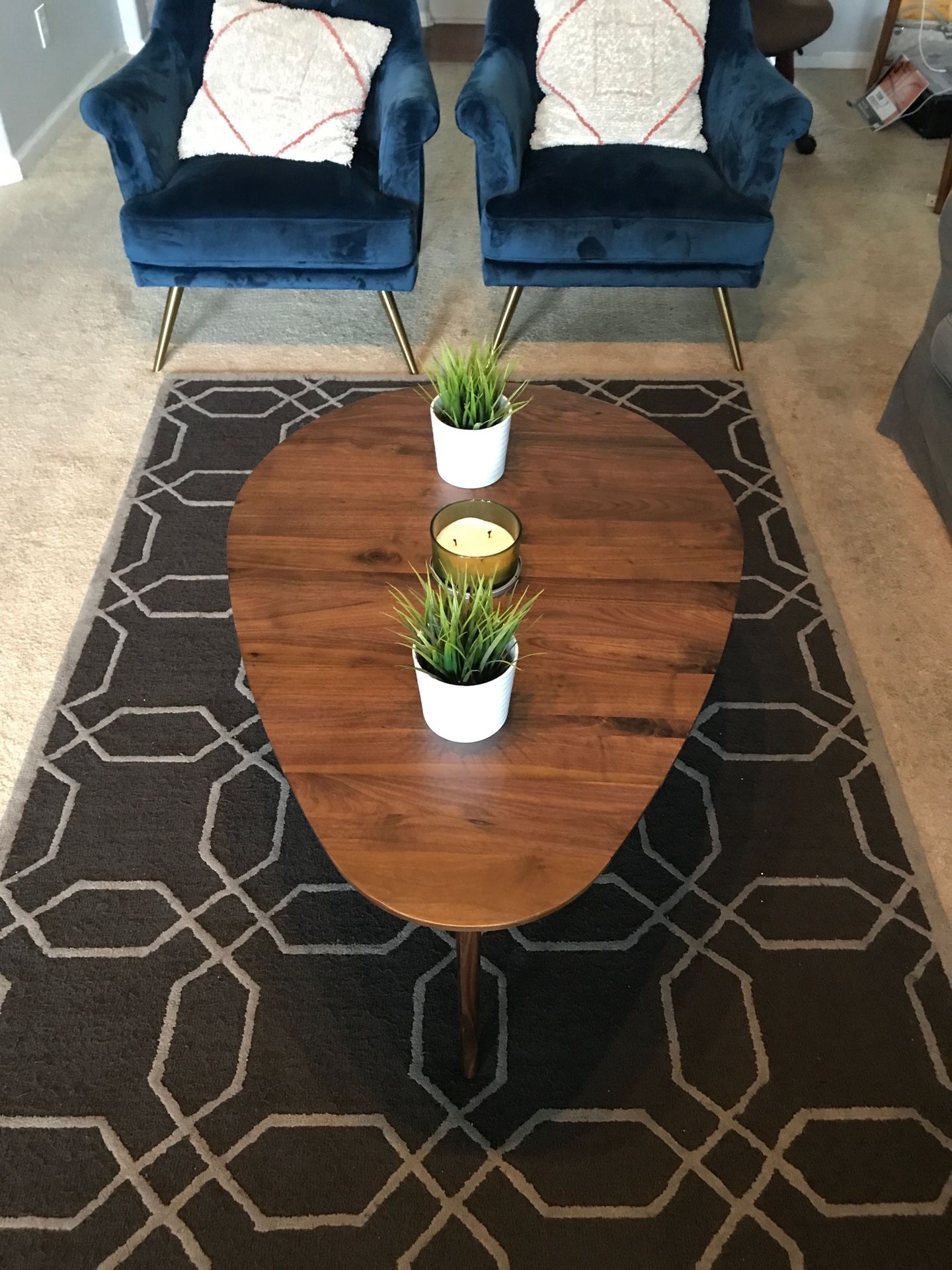 Amoeba Wild Walnut 42.5 Wide/ Coffee Table/ Article Furniture/ Brand New