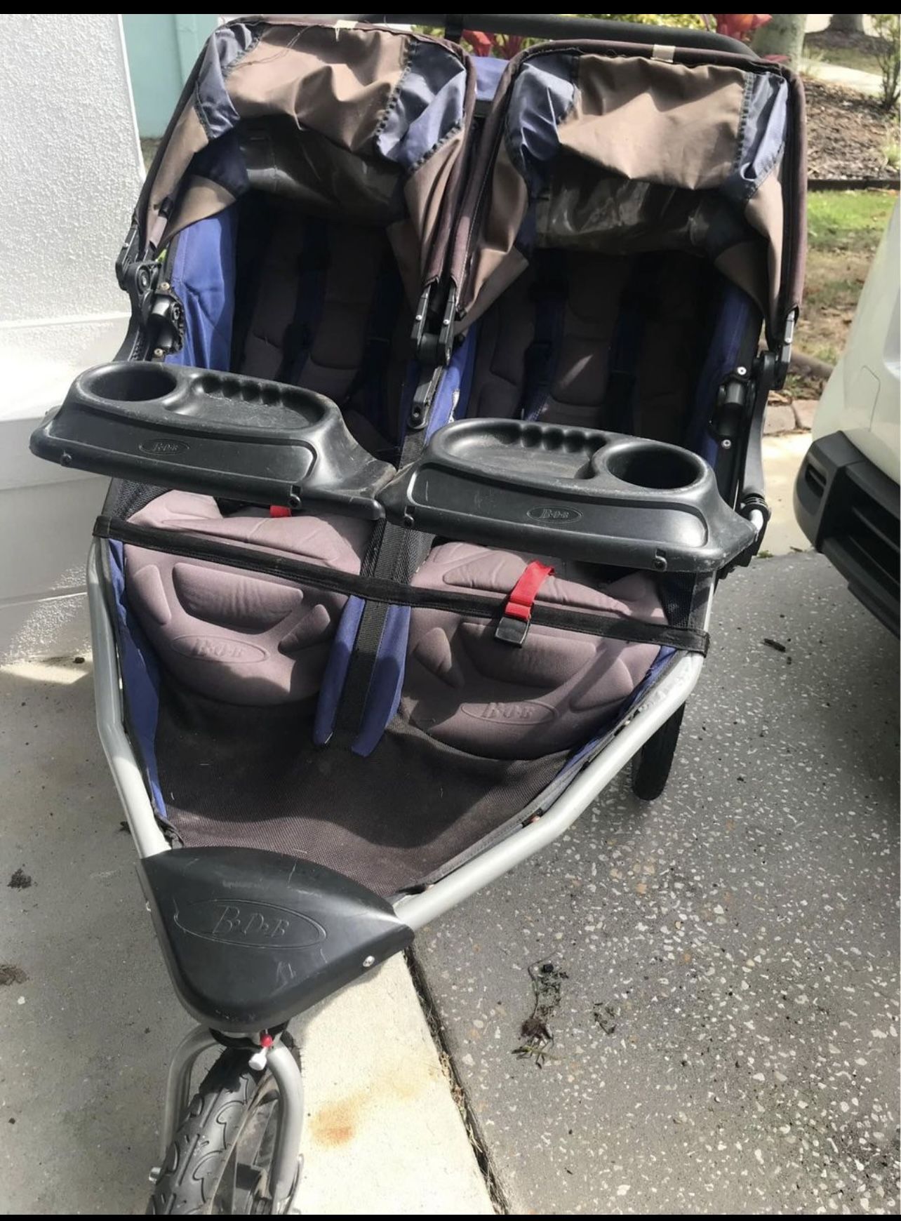 Double bob Navy Stroller With accessories 