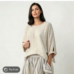 100%linen blouse