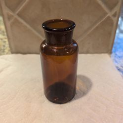 vintage amber glass apothecary bottle