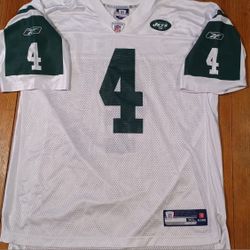 Brett Favre Men's Size Xlarge New York Jets Number 4 Reebok White Green 
