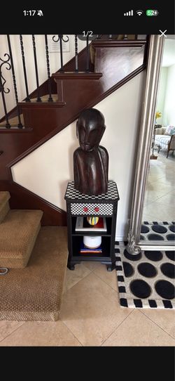 Checked refurbished Night Stand