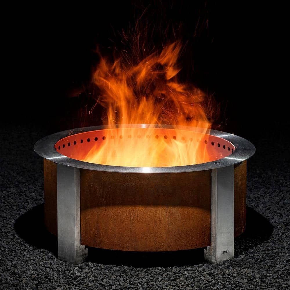 X-Series 30-Smokeless Fire Pit - Heavy-Gauge Steel Material - Compatible with Cooking and Grilling - Corten Steel