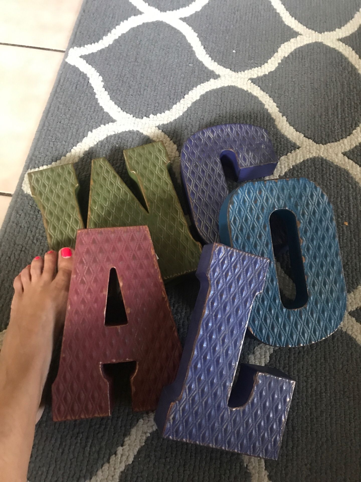 Metallic letters