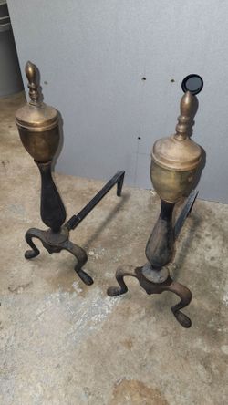 Vintage brass firedogs/andirons