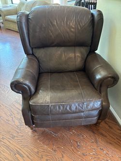 Free brown leather recliner chair