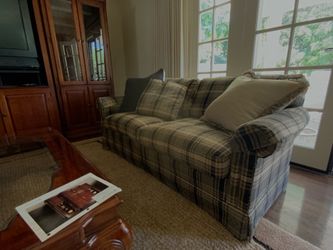 Ralph Lauren Style Traditional Plaid Sofas