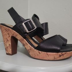Black Wedge Sandals