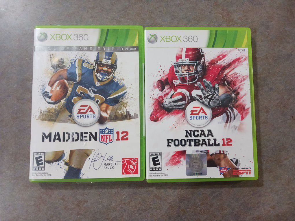 NCAA 12 and Madden 12 Xbox 360