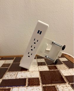 Group Dekko Desk Clamp Power Strip Outlet Hub - White (Lot of 5)