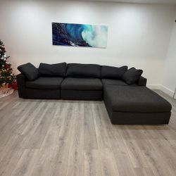 FREE DELIVERY SECTIONAL BLACK MODULAR COUCH 4 Pcs PETS FRIENDLY 