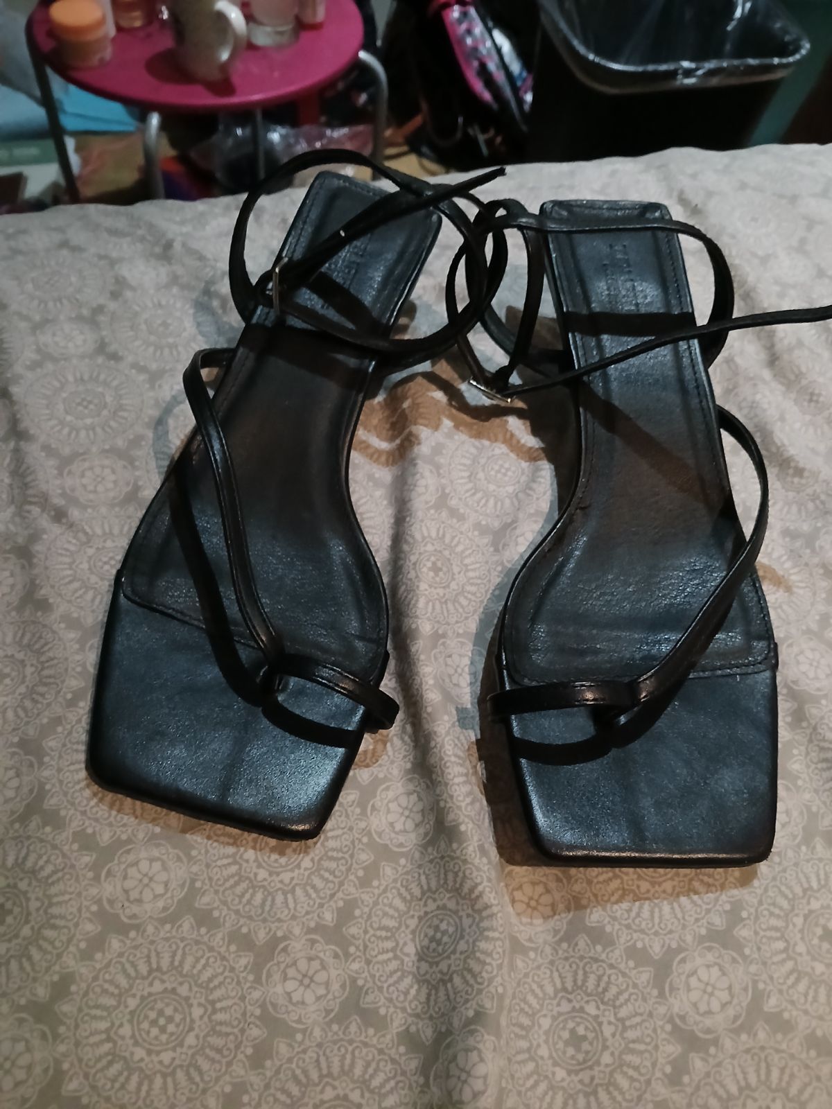 Womens Cute Black Low Heel