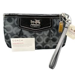 Coach Black Signature Wristlet