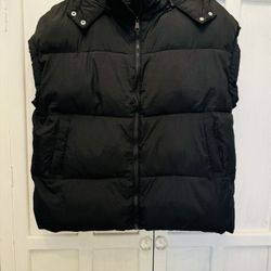 Oversized Ladies Puffer Vest With Hood