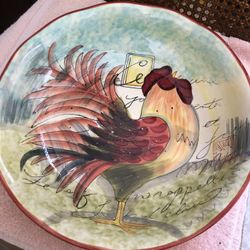 Large Rooster Serving Bowl 