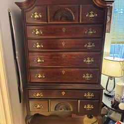 Tall Boy Two Tier Dresser / Mahogany 