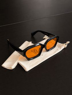 Orange Lens Sunglasses w/ Soft Pouch – Like New